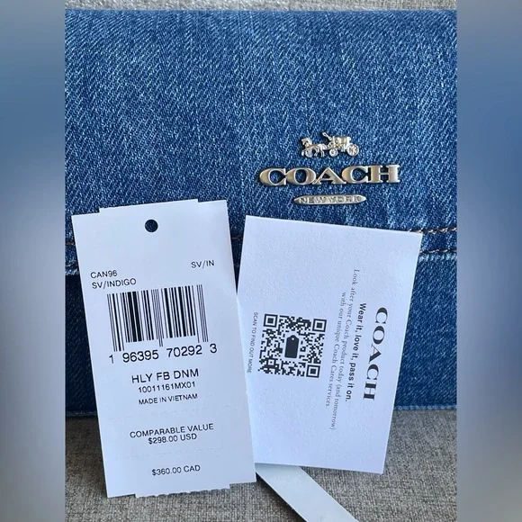 NWT！Coach Hailey Flap Crossbody Shoulder bag In Denim（COACH CAN96）